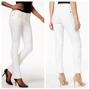 Buffalo David Bitton Straight Leg Mid-Rise Misha White Jeans